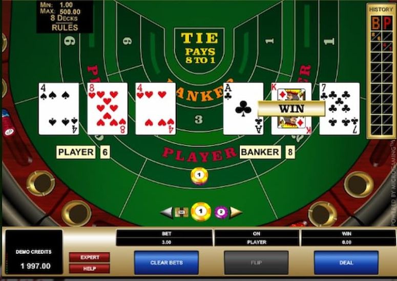 Cược game bài baccarat dựa theo kết quả của ván trước