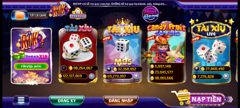 Giao diện game bài đổi thưởng rikvip cực đẹp mắt