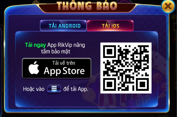 Tải app Rikvip trên thiết bị Android